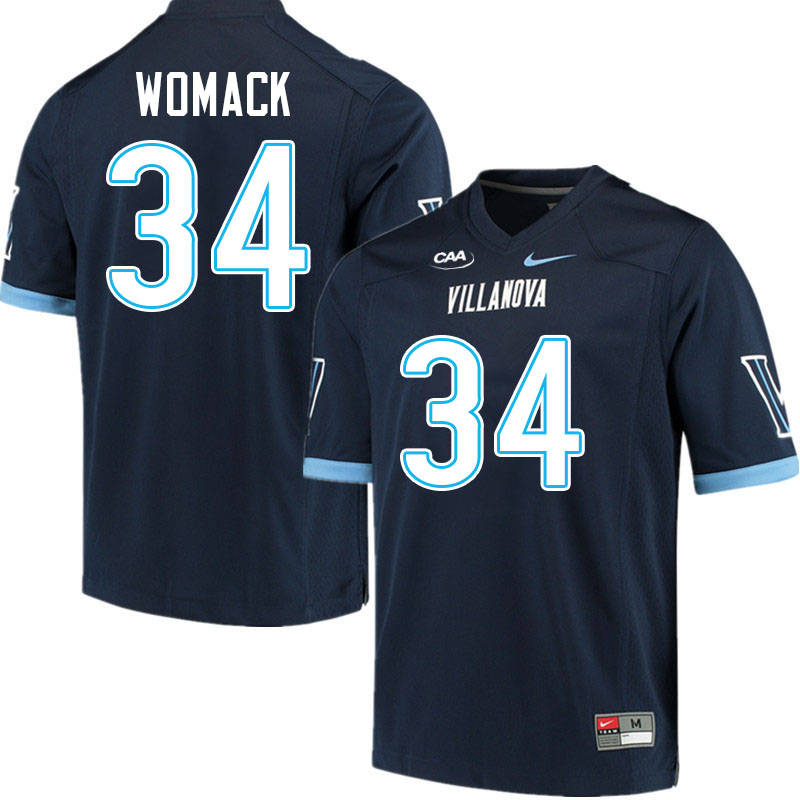 Villanova Wildcats #34 Tyler Womack College Football Jerseys Stitched-Navy